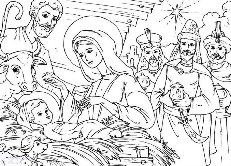 Dibujos De Nacimiento De Jesustop Y Reyes Magos