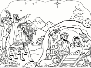 dibujos del nacimiento de jesus para colorear scaled