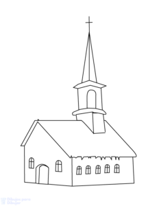 imagen de una iglesia para colorear