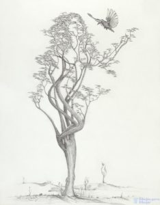 arbol con raices dibujo