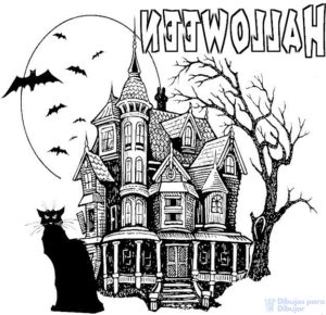 dibujos de casas encantadas de halloween
