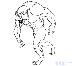 dibujos de hombres lobo a lapiz