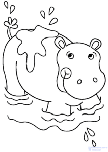 imagenes de hipopotamos para colorear