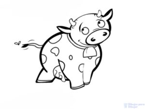 como dibujar una vaca para niños